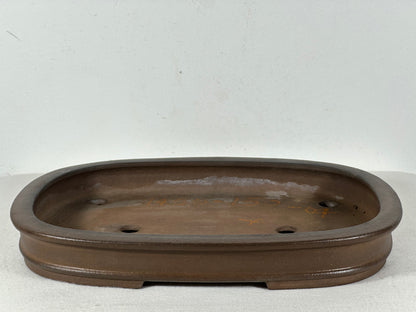 Preowned Japanese Tokoname Unglazed Rectangular Shallow Bonsai Pot Seizan - 12.25” By 9.25”