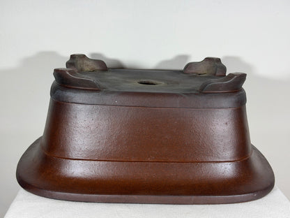 Preowned Japanese Tokoname Unglazed Rectangular Bonsai Pot Syukouzan - 18” By 15”