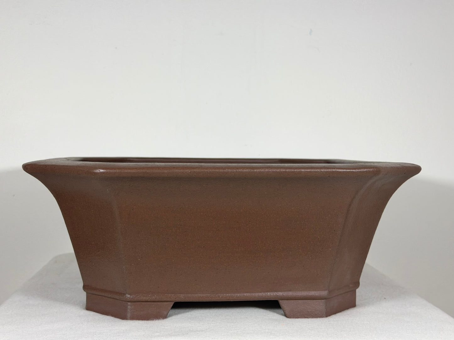 Preowned Japanese Tokoname Unglazed Semi Cascade Bonsai Pot Keizan - 14.5” By 5.5”
