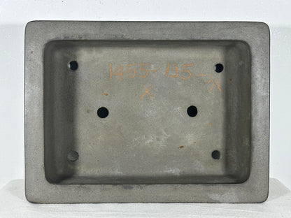 Preowned Japanese Tokoname Unglazed Rectangular Bonsai Pot Seizan - 12.75” By 9.5”