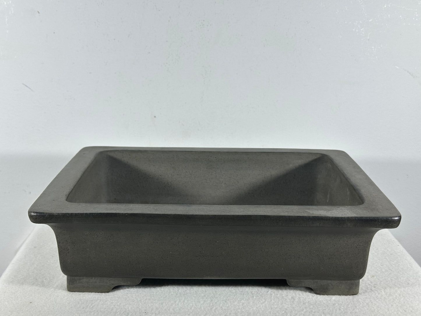 Preowned Japanese Tokoname Unglazed Rectangular Bonsai Pot Seizan - 12.75” By 9.5”