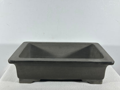 Preowned Japanese Tokoname Unglazed Rectangular Bonsai Pot Seizan - 12.75” By 9.5”