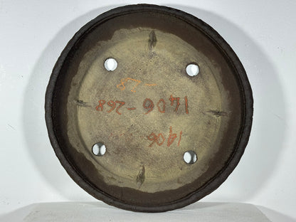 Preowned Japanese Tokoname Unglazed Nanban Round Bonsai Pot Ryugaku - 14.5” By 2.75”