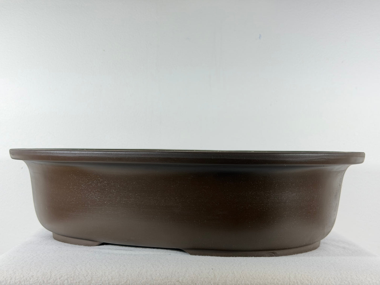 Preowned Japanese Tokoname Oval Unglazed Bonsai Pot Yamagen - 18” By 14.75”