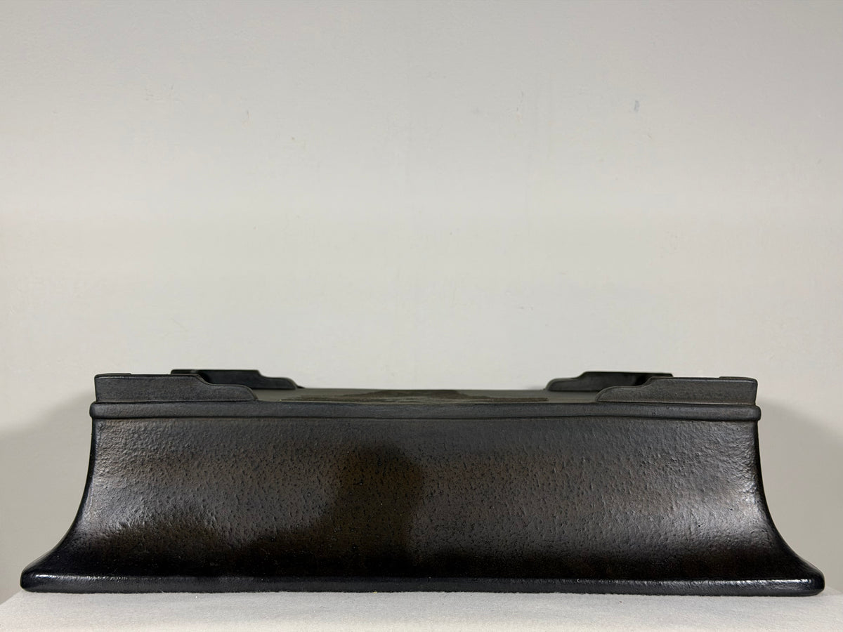 Preowned Japanese Tokoname Unglazed Rectangular Bonsai Pot Kizan - 16.25” By 12.25”
