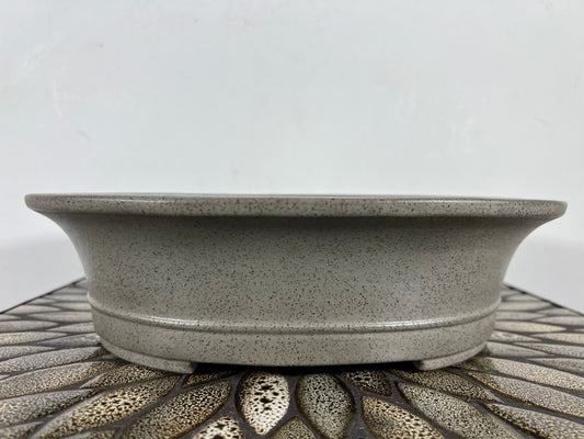 Preowned Japanese Tokoname Unglazed Oval Bonsai Pot Seizan - 11.5” By 9.75”
