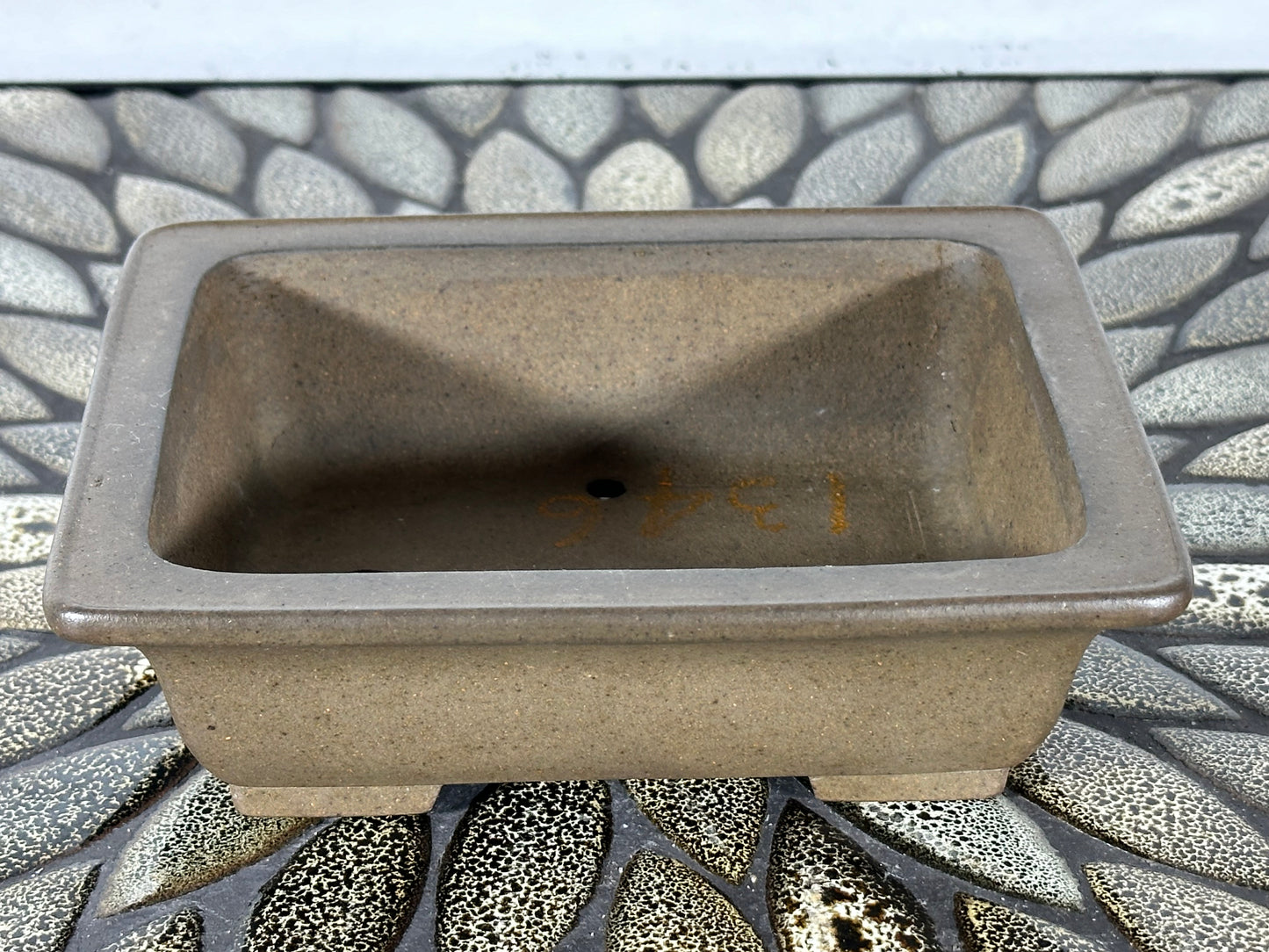 Preowned Vintage Japanese Tokoname Rectangular Bonsai Pot Kosyousen - 6 3/8” By 5 1/8”