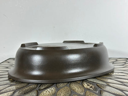 Preowned Japanese Tokoname Unglazed Oval Bonsai Pot - 10.75” By 7.75”