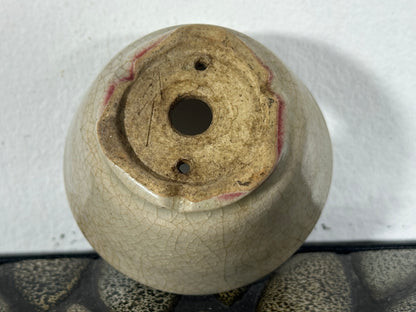 Preowned Japanese Tokoname Glazed Round Bonsai Pot Husou - 2.75” By 1.5”