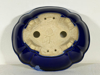 Preowned Japanese Tokoname Glazed Mokko Style Bonsai Pot Satomi - 8” By 7”