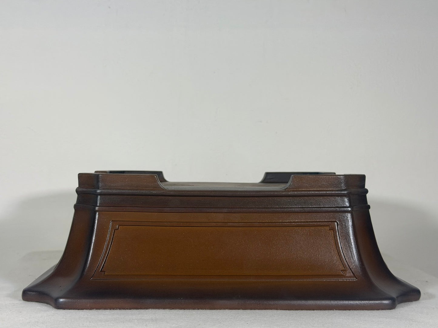 Preowned Japanese Tokoname Unglazed Rectangular Bonsai Pot Bigei - 12” By 9.25”
