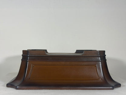 Preowned Japanese Tokoname Unglazed Rectangular Bonsai Pot Bigei - 12” By 9.25”