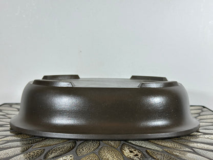 Preowned Japanese Tokoname Unglazed Oval Bonsai Pot - 10.75” By 7.75”