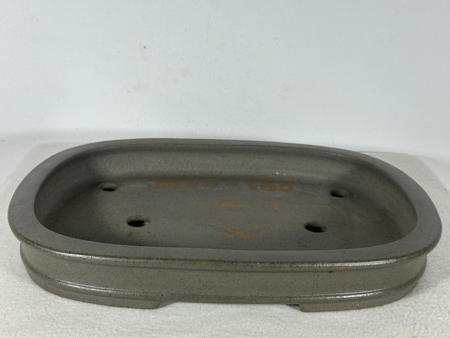 Preowned Japanese Tokoname Unglazed Rectangular Shallow Bonsai Pot Seizan - 12.25” By 9”