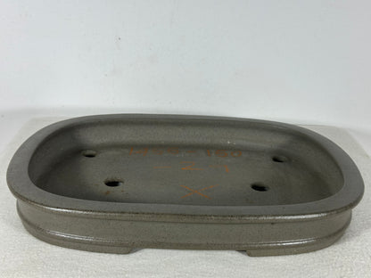 Preowned Japanese Tokoname Unglazed Rectangular Shallow Bonsai Pot Seizan - 12.25” By 9”