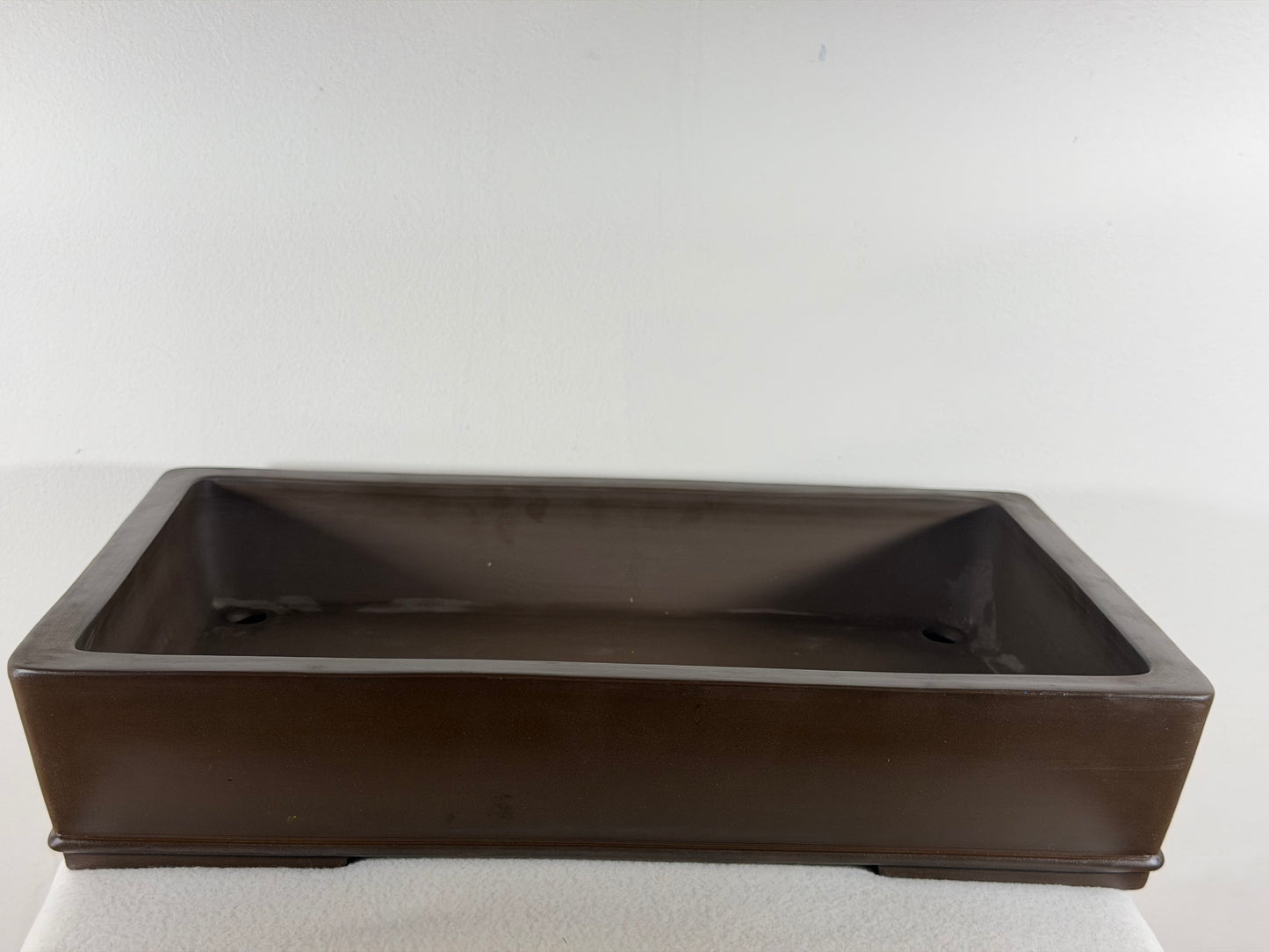 Preowned Japanese Tokoname Unglazed Rectangular Bonsai Pot Seizan - 18.5” By 12”
