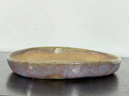 Preowned Vintage Japanese Tokoname Glazed Shallow Bonsai Pot - 3.25” By 2 3/8”