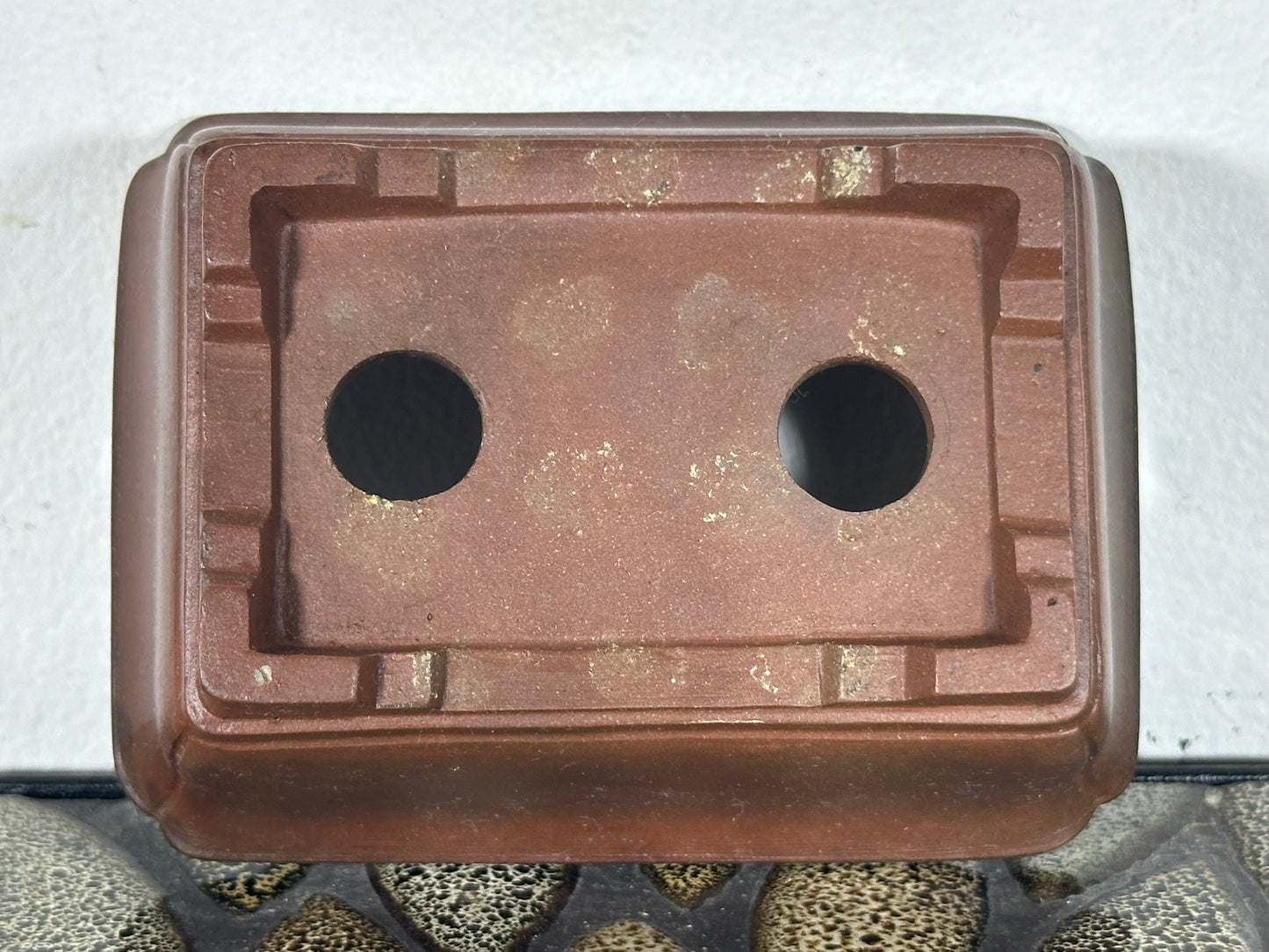 Preowned Japanese Tokoname Unglazed Rectangular Bonsai Pot - 4.25” By 3.25”