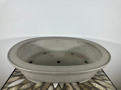 Preowned Japanese Tokoname Unglazed Oval Bonsai Pot Seizan - 16.5” By 13.35”