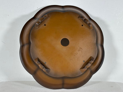 Preowned Japanese Tokoname Unglazed Rinka Style Bonsai Pot Bigei - 12” By 11.5”