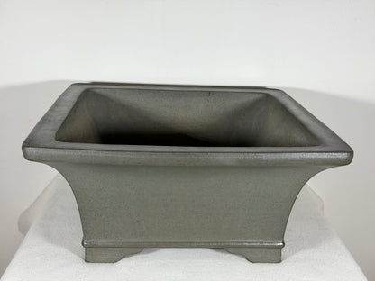 Preowned Japanese Tokoname Unglazed Square Cascade Bonsai Pot Hekisui - 14.25” x 14” x 6.25”