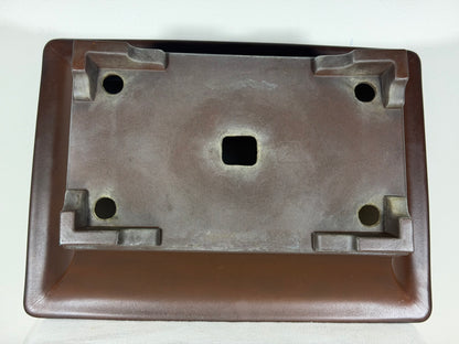 Preowned Japanese Tokoname Unglazed Rectangular Bonsai Pot Senkouen - 18.5” By 13.5”