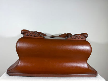 Preowned Japanese Tokoname Unglazed Square Bonsai Pot Syouzan - 16.25” By 7.5”