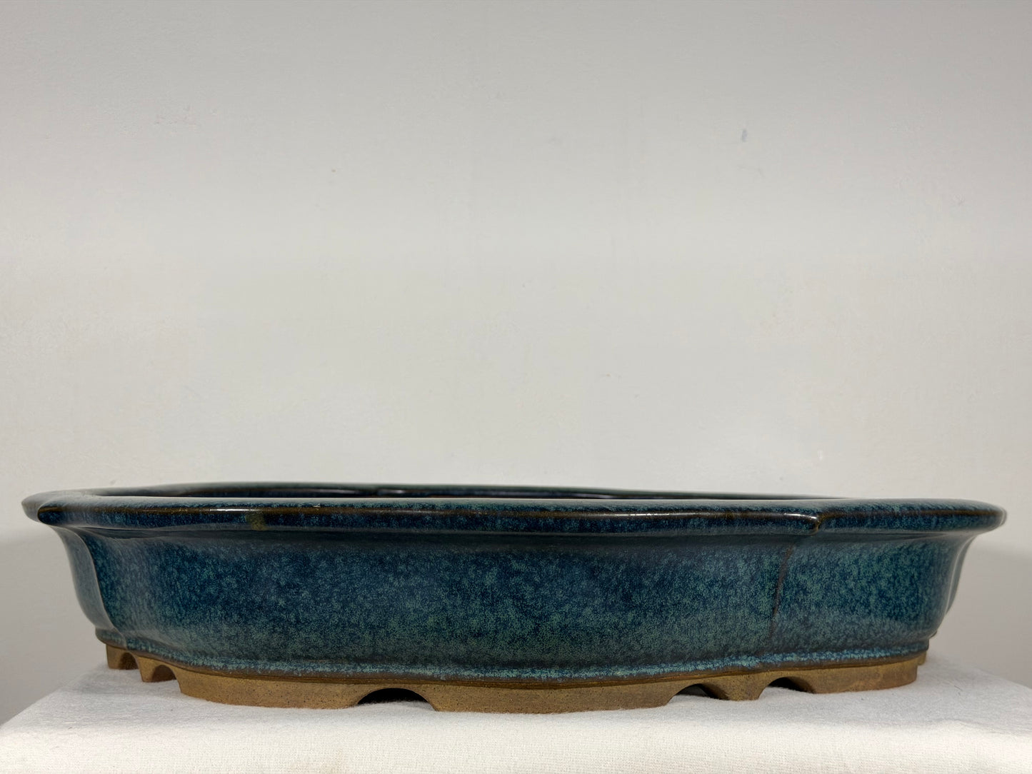 Preowned Japanese Tokoname Glazed Rinka Style Bonsai Pot Hekisui - 19” By 16.25”