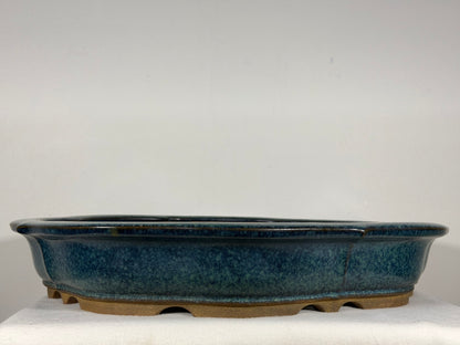 Preowned Japanese Tokoname Glazed Rinka Style Bonsai Pot Hekisui - 19” By 16.25”