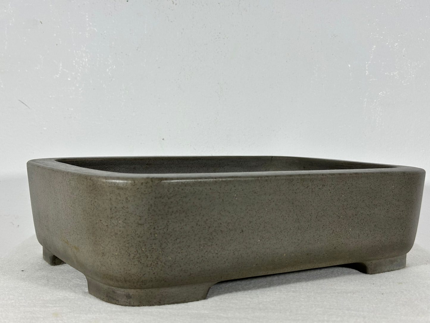 Preowned Japanese Tokoname Unglazed Rectangular Bonsai Pot Seizan - 13” By 9.5”