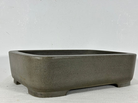 Preowned Japanese Tokoname Unglazed Rectangular Bonsai Pot Seizan - 13” By 9.5”