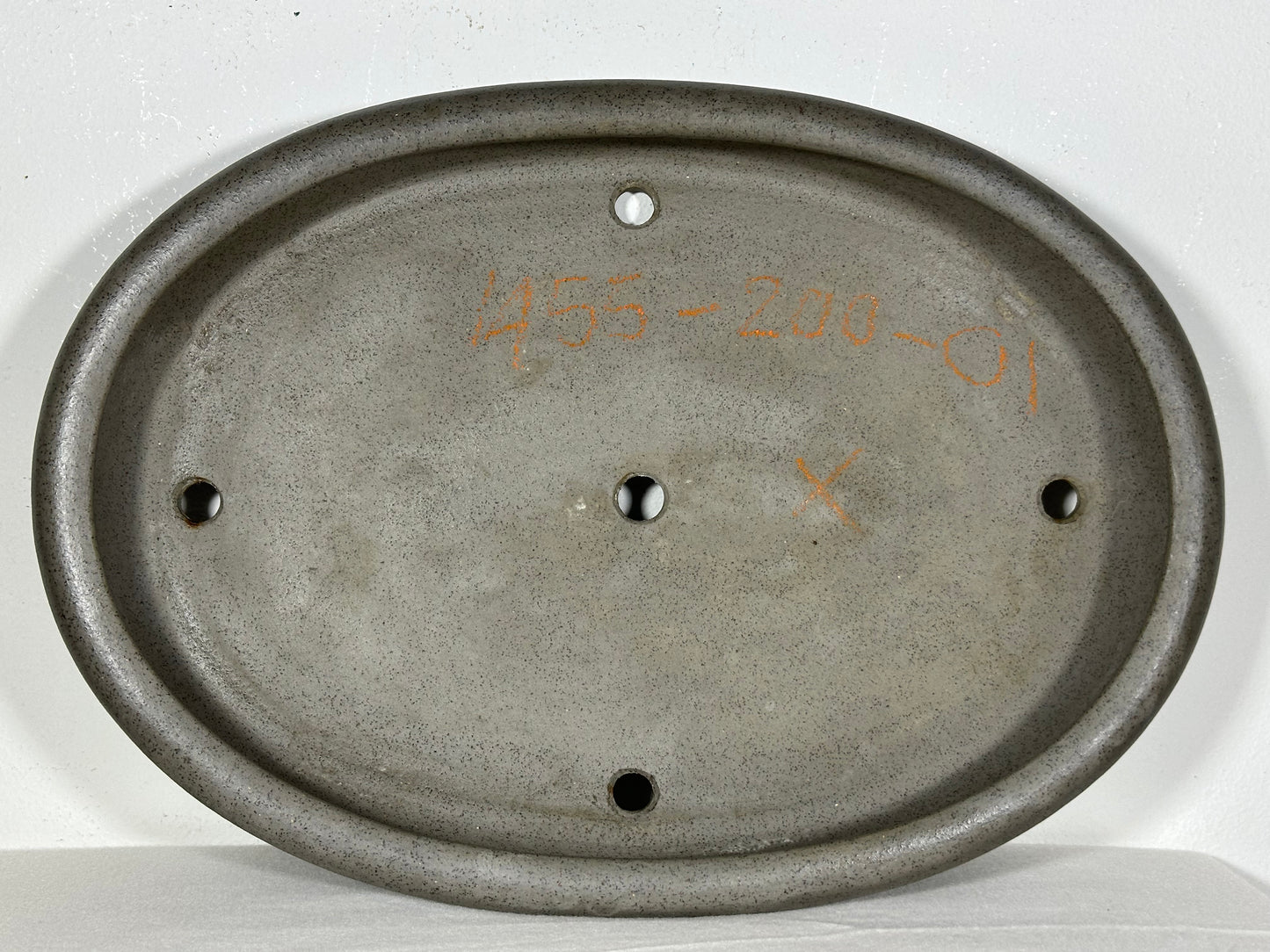 Preowned Japanese Tokoname Unglazed Oval Shallow Bonsai Pot Seizan - 14” By 10”