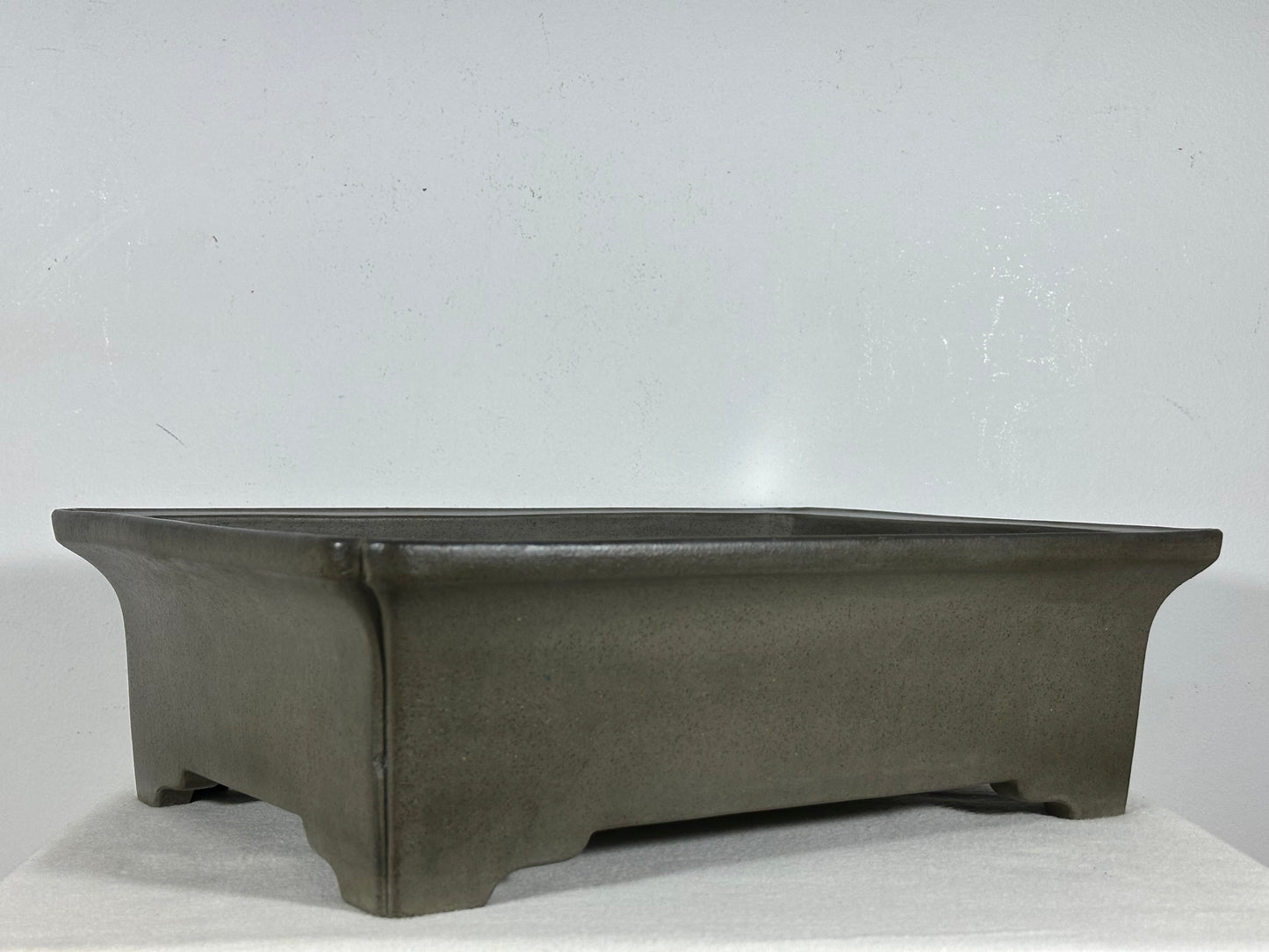 Preowned Japanese Tokoname Unglazed Rectangular Bonsai Pot Seizan - 15” By 11”