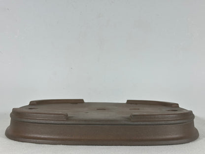 Preowned Japanese Tokoname Unglazed Rectangular Shallow Bonsai Pot Seizan - 12.25” By 9”