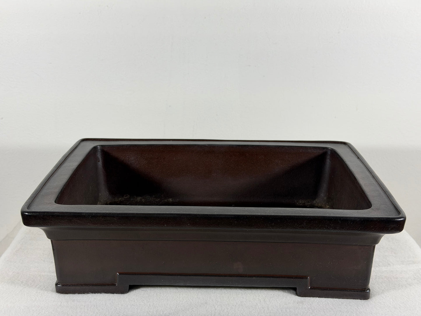 Preowned Japanese Tokoname Unglazed Rectangular Bonsai Pot Yamaaki - 12.5” By 9”