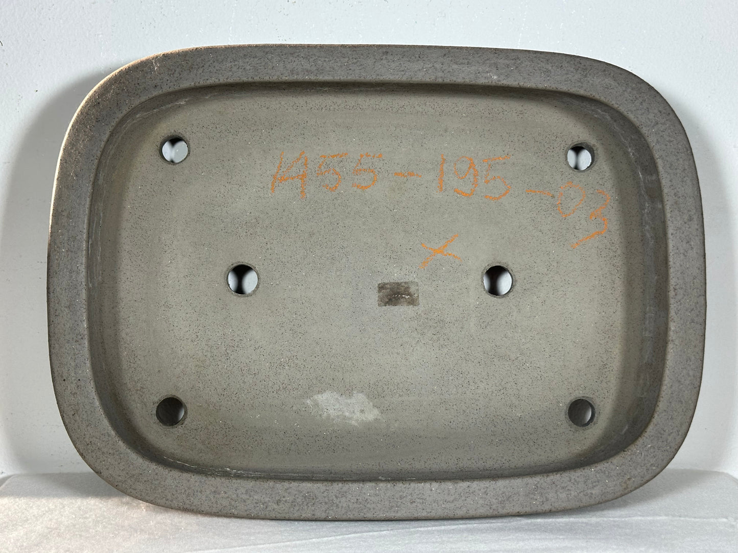 Preowned Japanese Tokoname Unglazed Rectangular Bonsai Pot Seizan - 12.75” By 9.25”