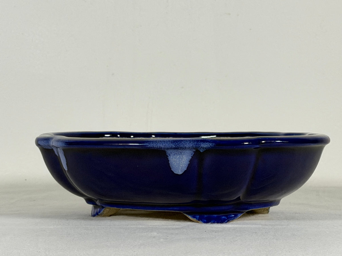 Preowned Japanese Tokoname Glazed Mokko Style Bonsai Pot Satomi - 8” By 7”