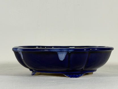 Preowned Japanese Tokoname Glazed Mokko Style Bonsai Pot Satomi - 8” By 7”