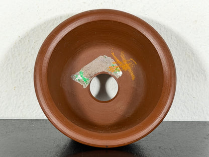 New Japanese Tokoname Unglazed Round Bonsai Pot Bigei - 2.75” By 1.25”