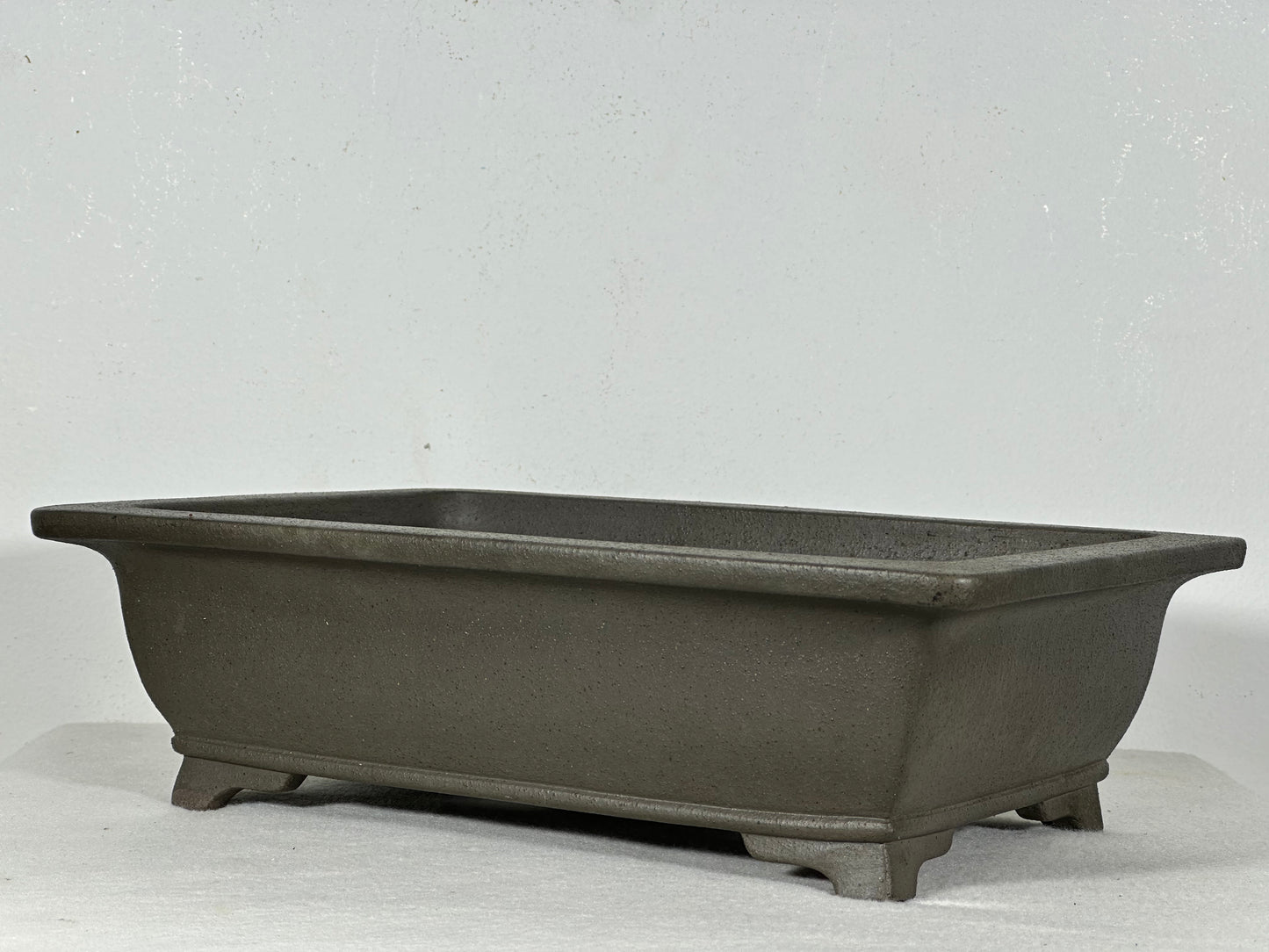 Preowned Japanese Tokoname Unglazed Rectangular Bonsai Pot Seizan - 12” By 8.5”