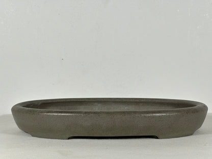 Preowned Japanese Tokoname Unglazed Oval Shallow Bonsai Pot Seizan - 11.5” By 8.25”