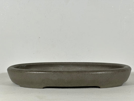 Preowned Japanese Tokoname Unglazed Oval Shallow Bonsai Pot Seizan - 11.5” By 8.25”