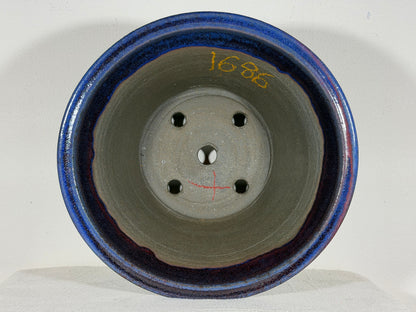 New Japanese Tokoname Glazed Round Bonsai Pot Syuhou Yoshimura - 12” By 6.25”