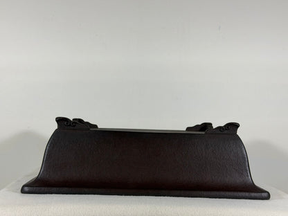 Preowned Japanese Tokoname Unglazed Rectangular Bonsai Pot Yamaaki - 13.5” By 11” By 4”