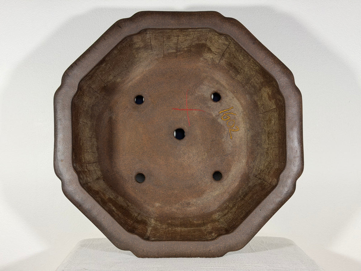 Preowned Japanese Tokoname Unglazed Rinka Style Bonsai Pot Touhou - 18” x 17.25” x 5.75”