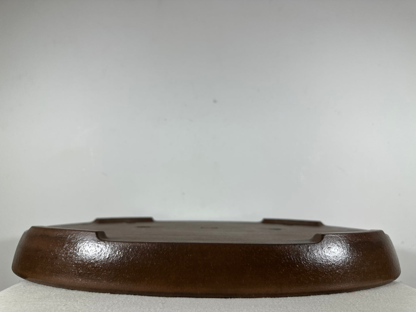 Preowned Japanese Tokoname Unglazed Oval Shallow Bonsai Pot Seizan - 20.5” By 14.5”