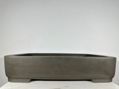 Preowned Japanese Tokoname Unglazed Rectangular Bonsai Pot Seizan - 19.25” By 14”