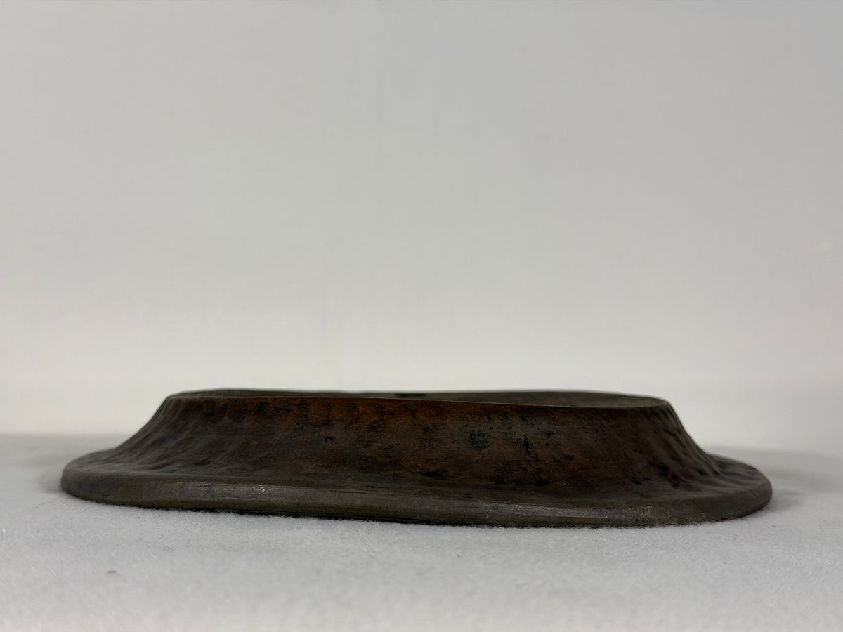 Preowned Japanese Tokoname Unglazed Nanban Style Bonsai Pot Syouzan - 8.5” By 1.25”