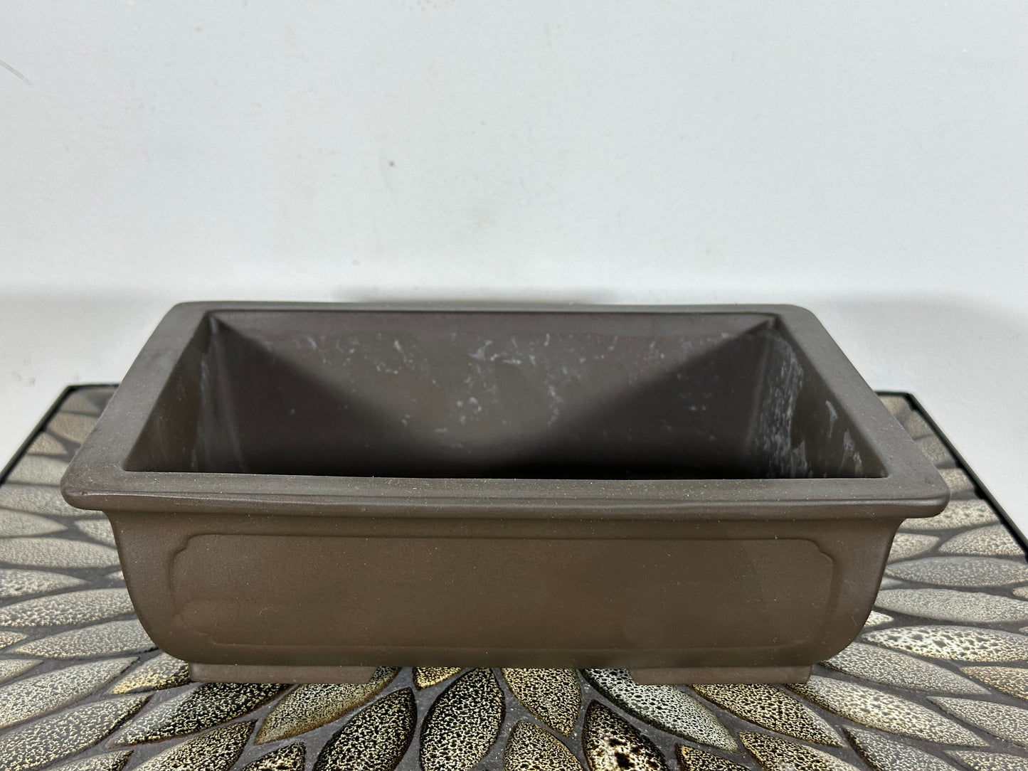 Preowned Japanese Tokoname Unglazed Rectangular Bonsai Pot - 10” By 7.5”