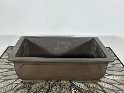 Preowned Japanese Tokoname Unglazed Rectangular Bonsai Pot - 10” By 7.5”